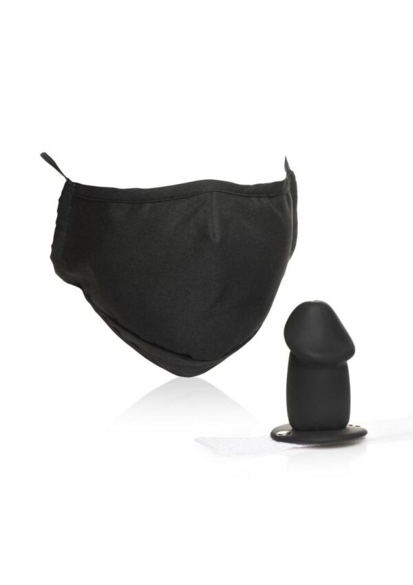 Master Series Mouth-Full Silicone Dildo Face Mask - Black