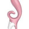 Satisfyer Hug Me Rechargeable Silicone Vibrator with Clitoral Stimulation - Pink