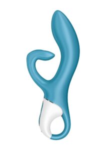 Satisfyer Embrace Me Silicone Rechargeable Vibrator with Clitoral Stimulation - Turquoise