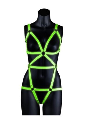 Ouch! Full Body Harness Glow in the Dark - Large/XLarge - Green