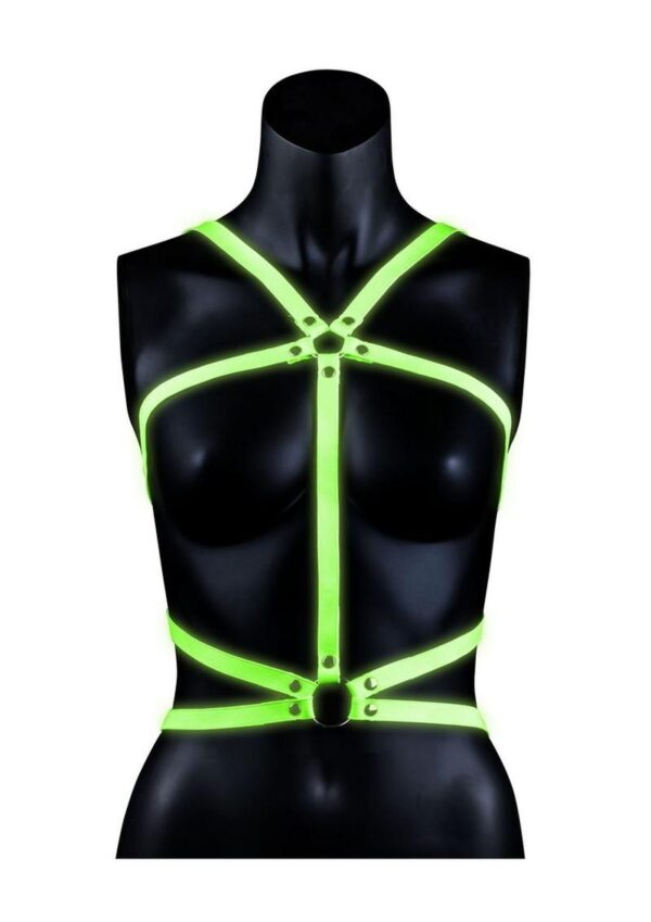 Ouch Body Harness Glow in the Dark - Large/XLarge - Green