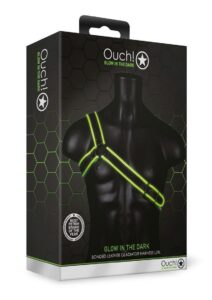 Ouch! Gladiator Harness Glow in the Dark - Large/XLarge - Green