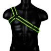 Ouch! Gladiator Harness Glow in the Dark - Large/XLarge - Green