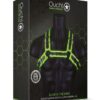 Ouch! Buckle Bulldog Harness Glow in the Dark - Large/XLarge - Green