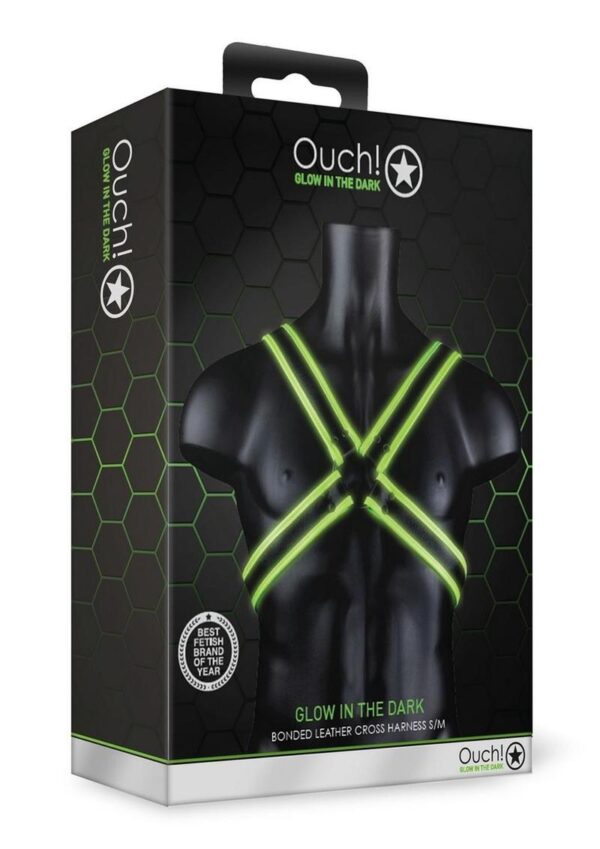 Ouch! Cross Harness Glow in the Dark - Small/Medium - Green