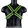 Ouch! Cross Harness Glow in the Dark - Small/Medium - Green