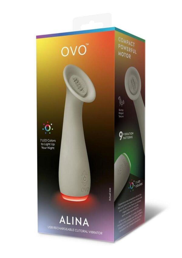 OVO Alina Rechargeable Silicone Clitoral Vibrator - Gray