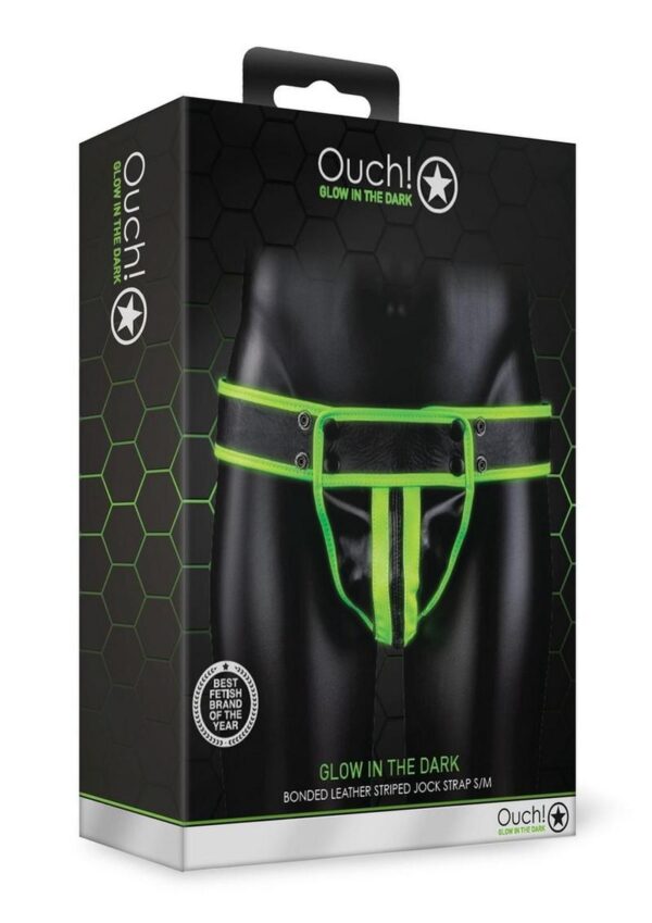 Ouch! Striped Jock Strap Glow in the Dark - Small/Medium - Green