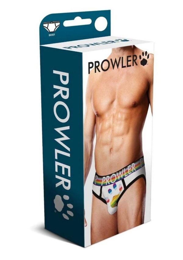 Prowler White Oversized Paw Brief - XXLarge - White/Rainbow