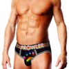 Prowler Black Oversized Paw Open Brief - Medium - Black/Rainbow