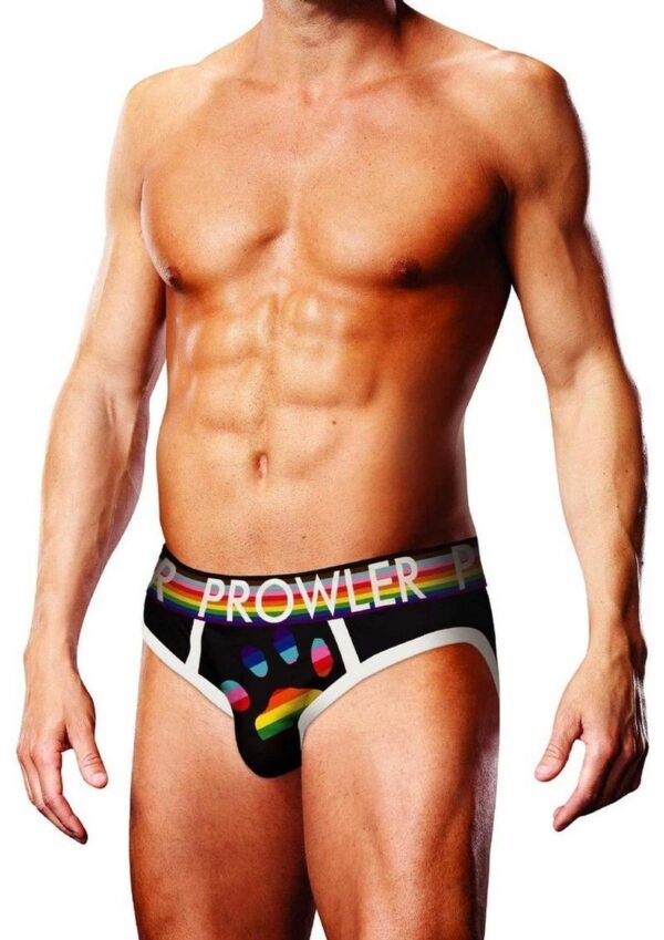 Prowler Black Oversized Paw Brief - Medium - Black/Rainbow