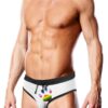 Prowler Oversized Paw Swimming Brief - Medium - White/Rainbow