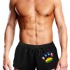 Prowler Oversized Paw Swimming Trunk - Medium - Black/Rainbow