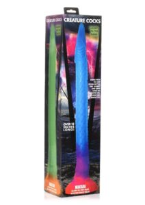 Creature Cocks Makara Glow in The Dark Silicone Snake Dildo - Orange/Purple/Blue Glitter