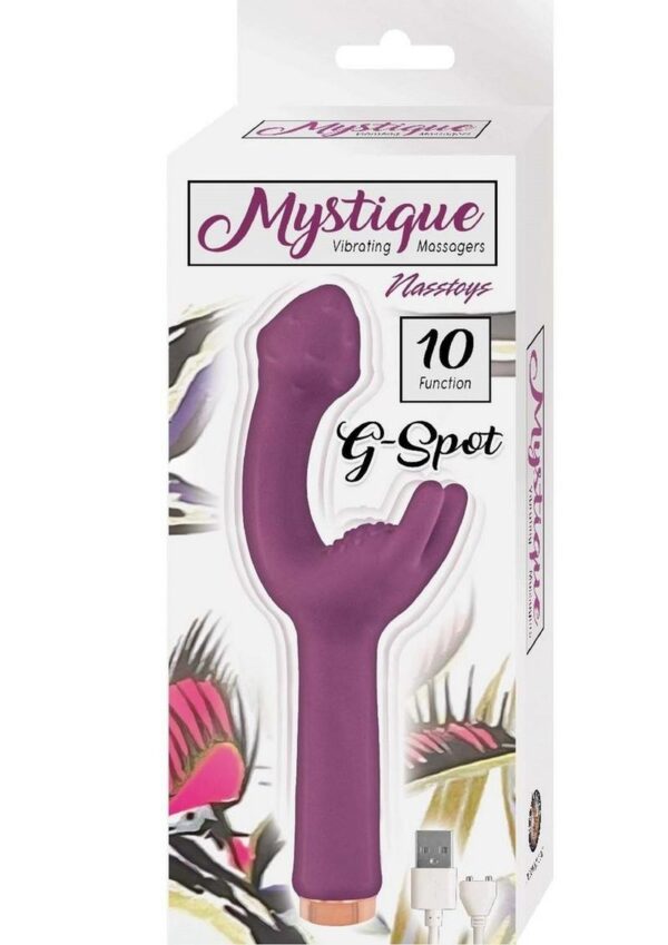 Mystique Vibrating Massagers Rechargeable Silicone G-Spot Vibrator - Eggplant