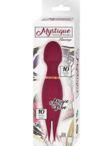 Mystique Vibrating Massagers Rechargeable Silicone Magic Wand - Eggplant