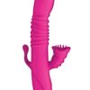 Passion Dual Massager Heat Up Rechargeable Silicone Rabbit Vibrator - Pink
