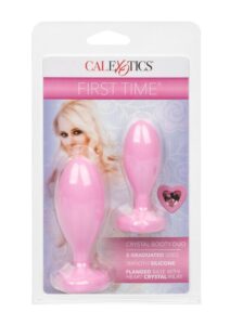 First Time Crystal Booty Duo Silicone Anal Plug (2 Pack) - Pink