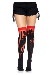 Leg Avenue Splatter Thigh Highs - O/S - Red