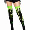 Leg Avenue Splatter Thigh Highs - O/S - Green