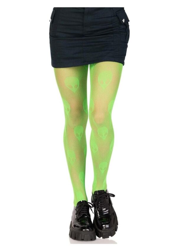 Leg Avenue Alien Net Tights - O/S - Green