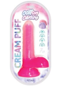 Cotton Candy Cream Puff Silicone Dildo 6in - Pink