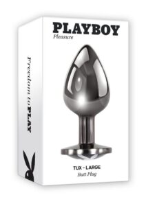 Playboy Tux Metal Anal Plug - Large - Black