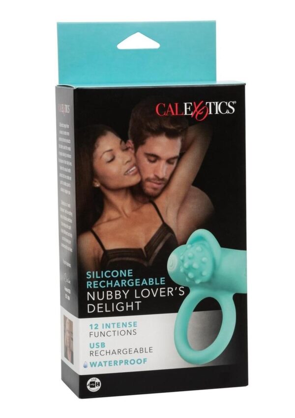 Couple`s Enhancers Silicone Rechargeable Nubby Lover`s Delight - Teal