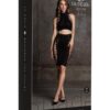 Crop Top and Skirt - O/S - Black