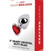 Whipsmart Heartbreaker Metal Butt Plug - Medium - Silver/Red