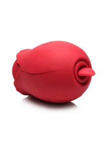 Bloomgasm Double Tease Rose 10X Rechargeable Silicone Sucking and Licking Stimulator - Red