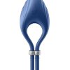 Satisfyer Duelist Silicone Vibrating Adjustable Couples Ring - Blue