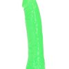 RealRock Slim Glow in the Dark Dildo with Suction Cup 7in - Green