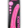 RealRock Slim Glow in the Dark Dildo with Suction Cup 10in - Pink