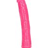 RealRock Slim Glow in the Dark Dildo with Suction Cup 11in - Pink