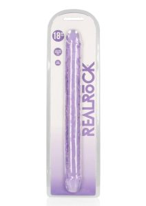 RealRock Crystal Clear Double Dong 18in - Purple