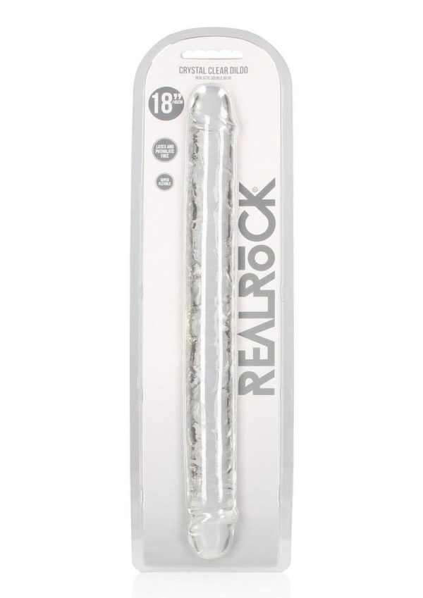 RealRock Crystal Clear Double Dong 18in - Clear