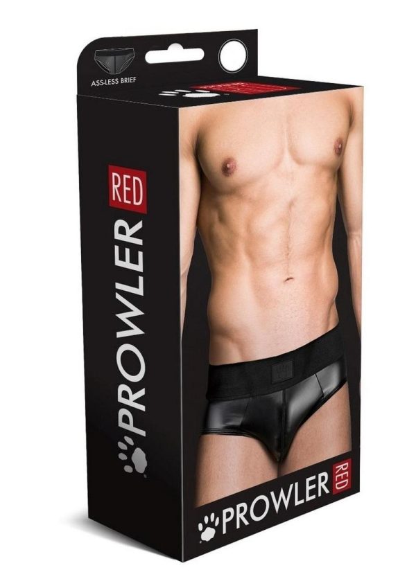 Prowler Red Wetlook Ass-Less Brief - XXLarge - Black