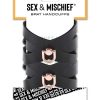 Sex and Mischief Brat Handcuffs - Black/Rose Gold