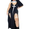 Leg Avenue Sultry Sinner Dual Slit Garter Dress With Vinyl Cross Detail