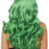 Leg Avenue Misfit Long Wavy Bang Wig - O/S - Green