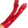 Leg Avenue Vinyl Claw Gloves - Small - Red