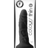 Colours Pleasures Silicone Thin Dildo 5in - Black