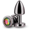 Rear Assets Aluminum Anal Plug - Petite - Gunmetal/Rainbow