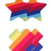 Pretty Pasties Pride Cross and Star - Rainbow