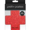 Pretty Pasties Glitter Cross - Red/Silver