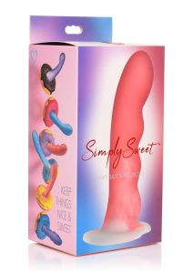 Simply Sweet Wavy Silicone Dildo - Pink/White