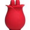Bloomgasm The Rose Fondle 10x Silicone Rechargeable Massaging Rose Clit Stimulator - Red