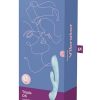 Satisfyer Triple Oh Rechargeable Silicone Dual Stimulating Vibrator - Light Blue