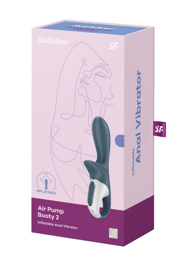 Satisfyer Air Pump Booty 2 Rechargeable Silicone Anal Vibrator - Gray